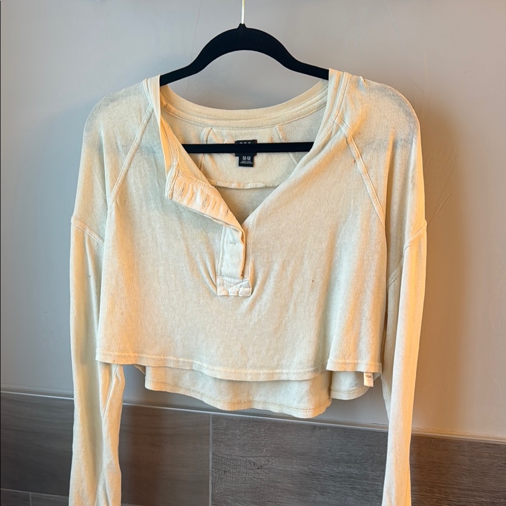 Women's Cream Long Sleeve Top